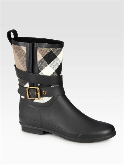 faux burberry rain boots